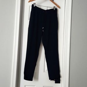 Black Express Drawstring Ankle Pants with Seam Size S-Mid Rise